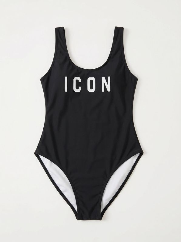 1. Logoed one-piece swimsuit Black Icon igcs001201