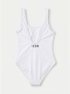 2. Logoed one-piece swimsuit White