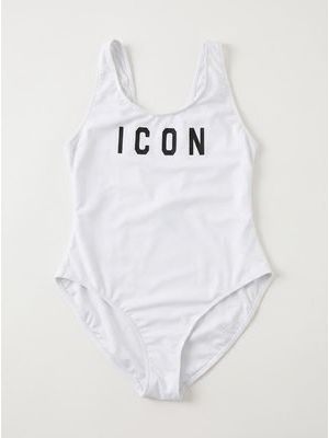 1. Logoed one-piece swimsuit White