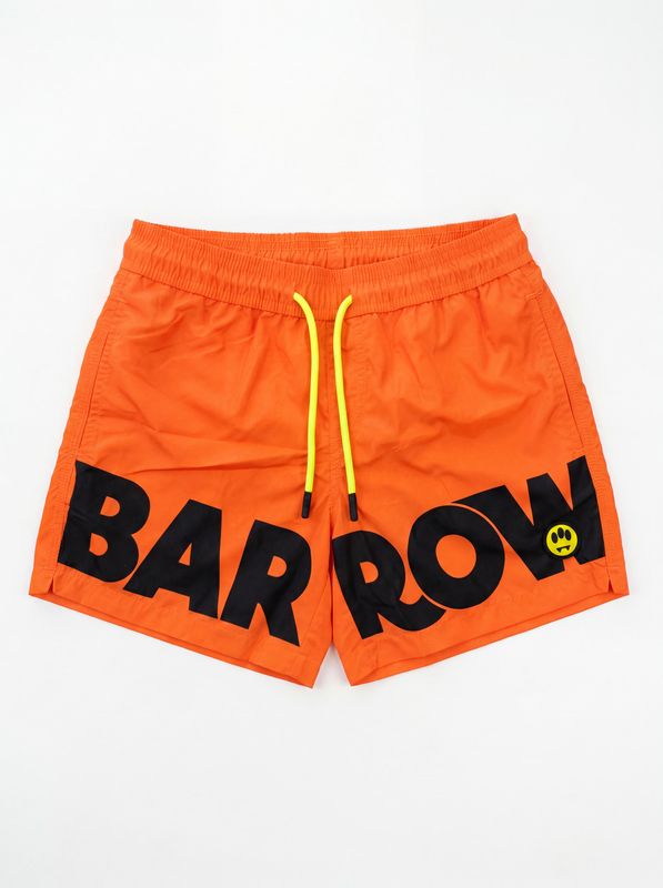 BARROW solid color swimwear with logo Fluorescent Orange Barrow
