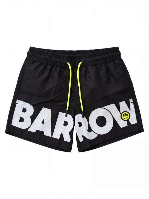 BARROW solid color swimwear with logo Black Barrow