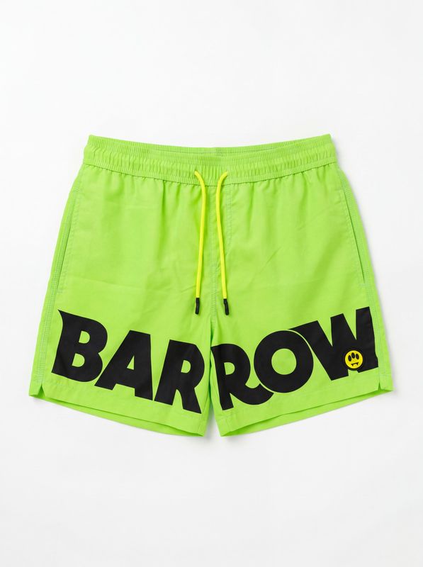 BARROW solid color swimwear with logo Fluorescent Green Barrow