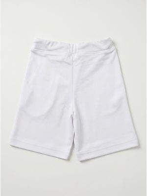 2. Solid color Bermuda shorts with side logo White