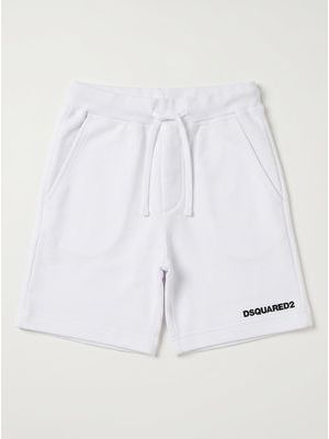 1. Solid color Bermuda shorts with side logo White