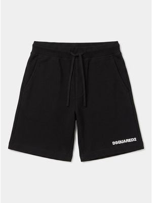 1. Solid color Bermuda shorts with side logo Black