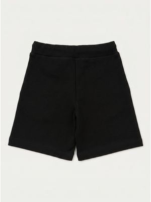 2. Solid color Bermuda shorts with side logo Black