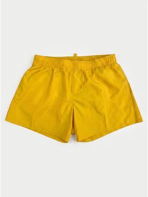 1. Solid color swimsuit with logo Mustard