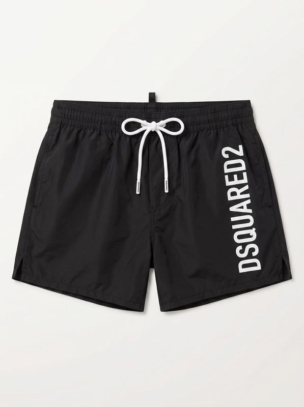 Solid color swimsuit with logo Black Dsquared