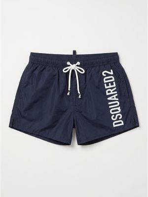 1. Solid color swimsuit with logo Blue