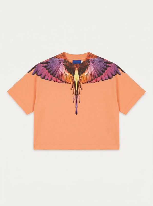 T-shirt crop Arancio County of Milan