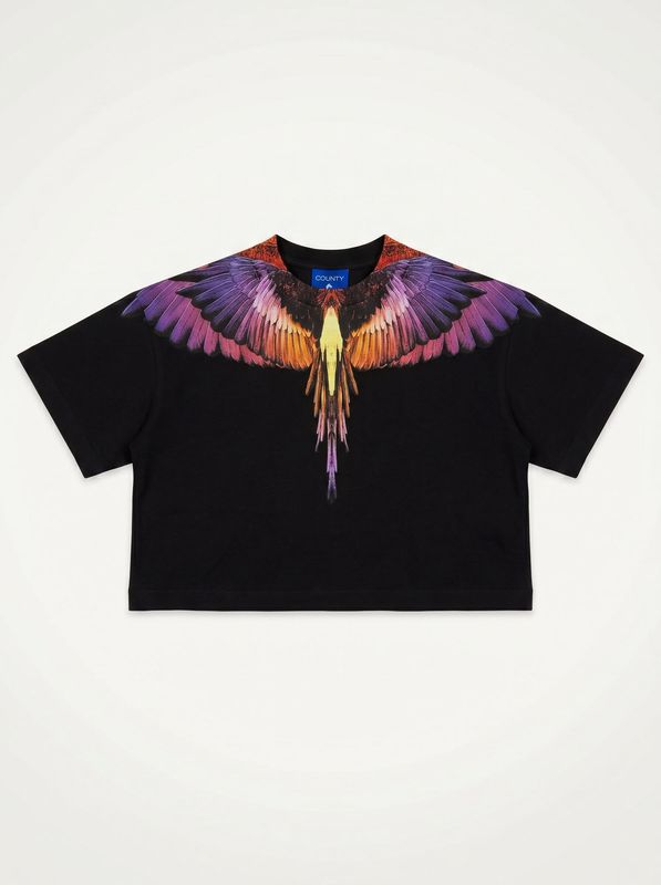 T-shirt crop Nero County of Milan