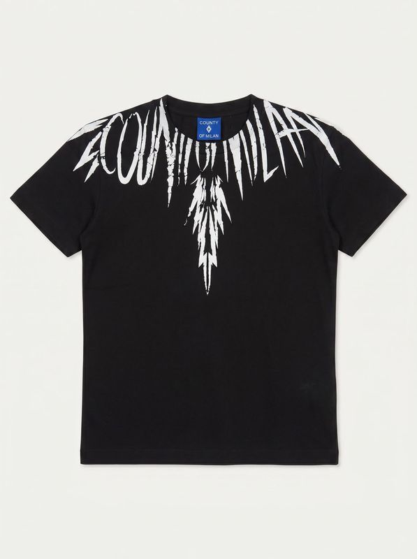 T-shirt logata Nero County of Milan