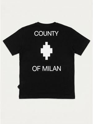 2. Solid color T-shirt with central logo Black
