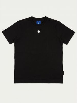 1. Solid color T-shirt with central logo Black