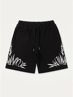 1. Bermuda tinta unica con grande logo ai lati Nero