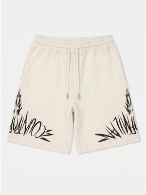 1. Bermuda tinta unica con grande logo ai lati Panna