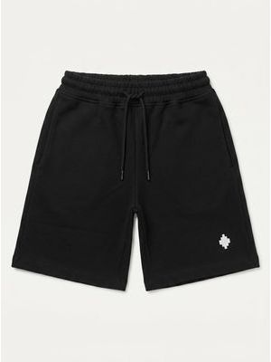 1. Solid color Bermuda shorts with side logo Black