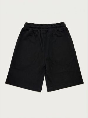 2. Solid color Bermuda shorts with side logo Black
