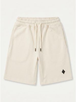 1. Solid color Bermuda shorts with side logo Cream