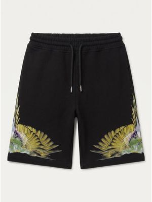 1. Solid color Bermuda shorts with side logo Black