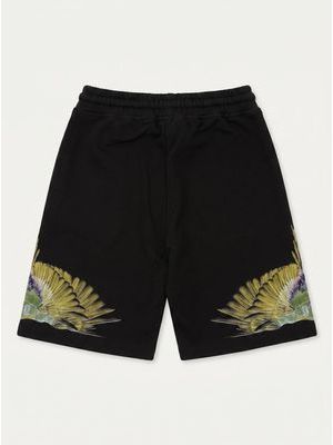 2. Solid color Bermuda shorts with side logo Black