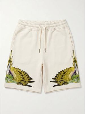 1. Solid color Bermuda shorts with side logo Cream