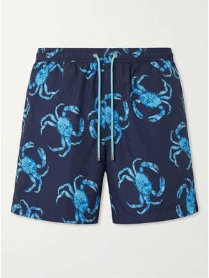 1. Plain swimsuit with print Blue