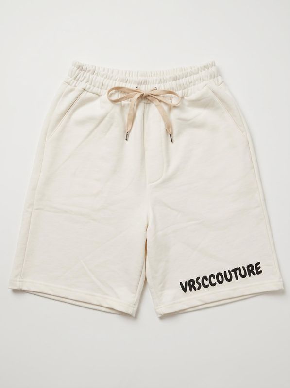 Logo Bermuda shorts Cream VRSC COUTURE