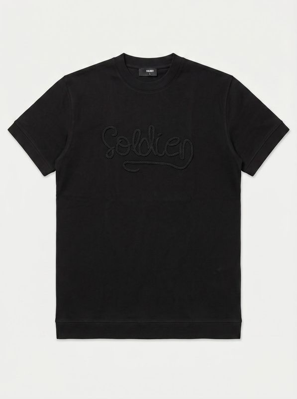 Single-color T-shirt with central logo Black Soldier