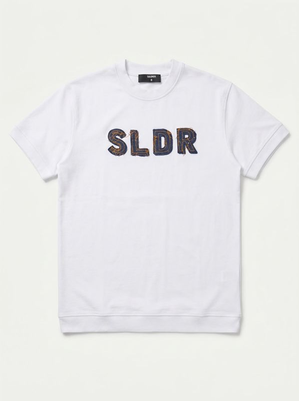 One-color T-shirt with raised logo White Soldier