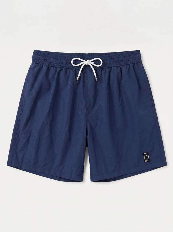 Solid color swimsuit with rubberized logo Blue Soldier