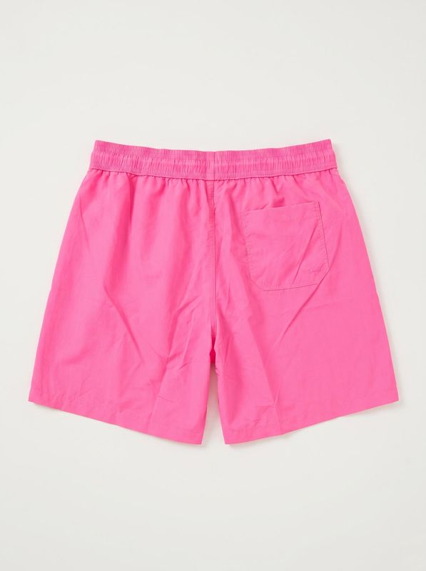 2. Solid color swimsuit with rubberized logo Fuxia Fluo Soldier pantaloncino mare