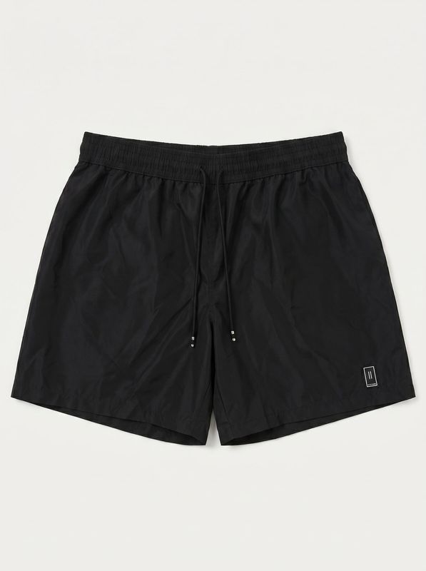 Solid color swimsuit with rubberized logo Black Soldier