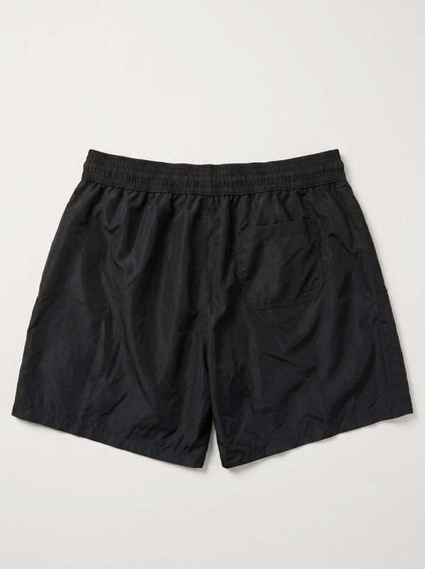 2. Solid color swimsuit with rubberized logo Black Soldier pantaloncino mare