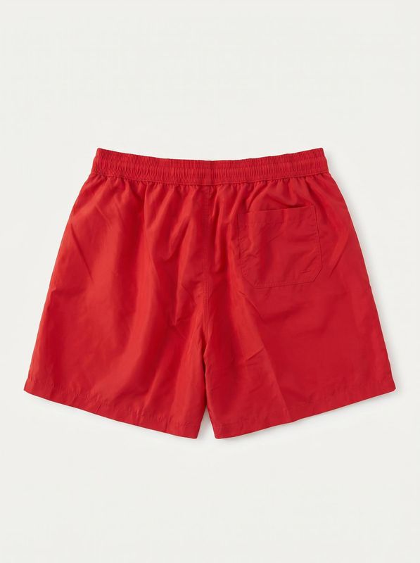 2. Solid color swimsuit with rubberized logo Red Soldier pantaloncino mare