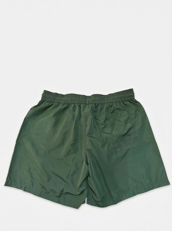 2. Solid color swimsuit with rubberized logo Green Soldier pantaloncino mare