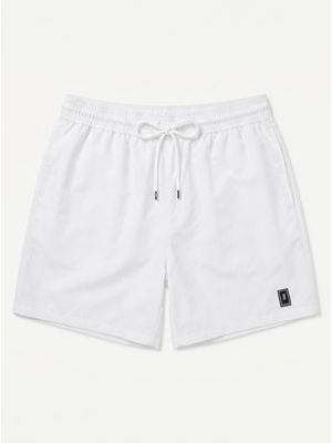 1. Solid color swimsuit with rubberized logo White