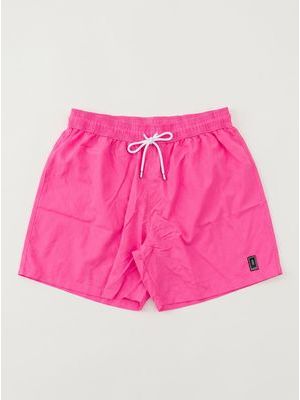 1. Solid color swimsuit with rubberized logo Fuxia Fluo
