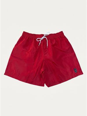 1. Solid color swimsuit with rubberized logo Red