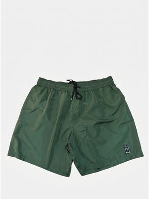 1. Solid color swimsuit with rubberized logo Green
