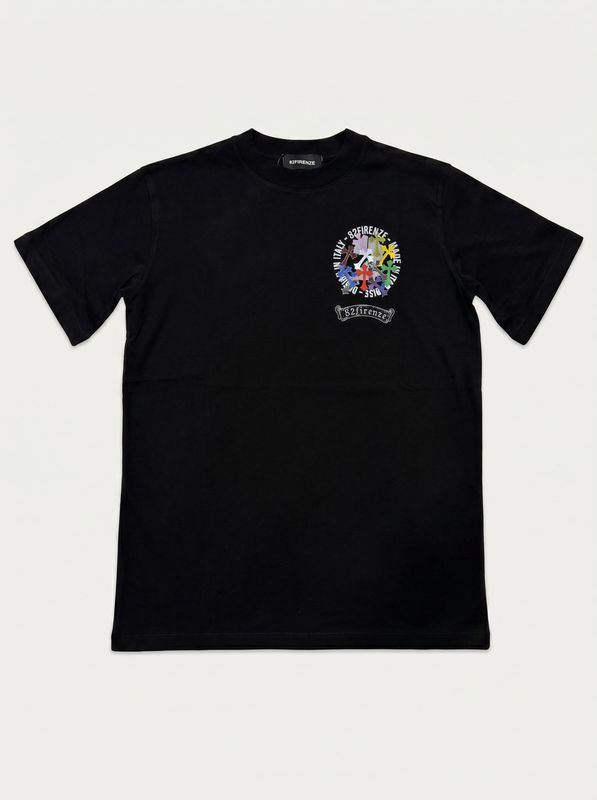 1. T-shirt logata Nero G2 Firenze chrome