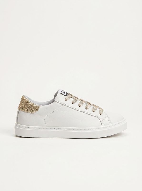 2. Handcrafted sneakers with side logo White-Gold 2Star 2sb3431