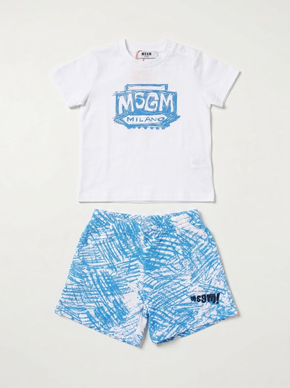 Completo logato Bianco-Azzurro MSGM