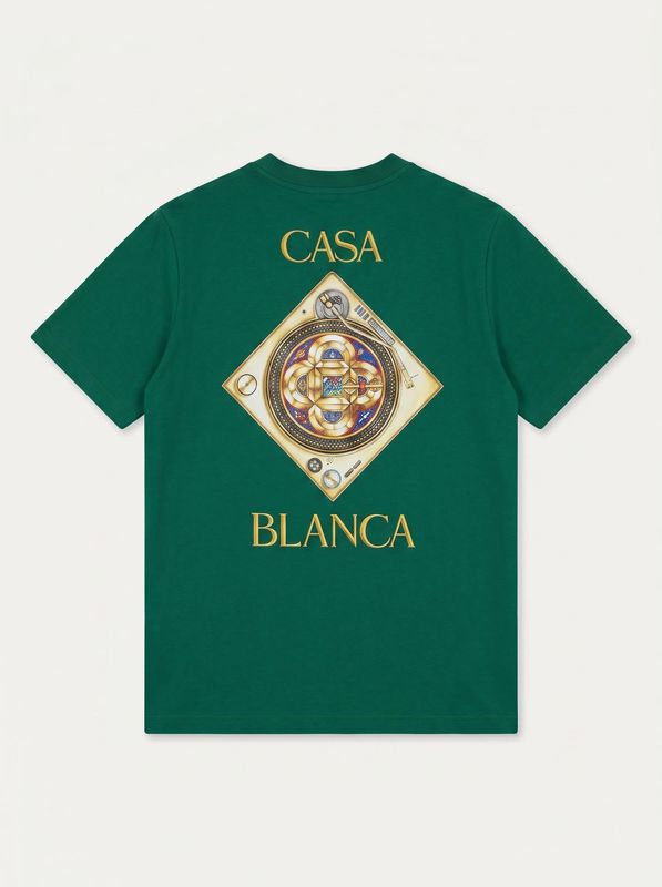 2. Solid color T-shirt Green Casablanca m-ss26-jts-001