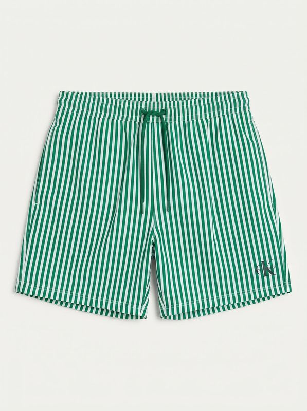 Solid color swimsuit with logo Green-White Calvin Klein
