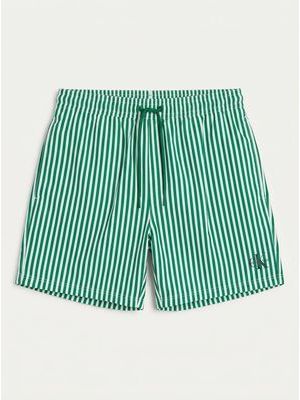 1. Solid color swimsuit with logo Green-White
