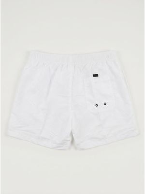 2. Costume mare unica tinta con logo laterale Bianco