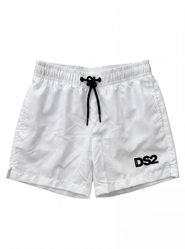 Costume mare tinta unita con logo anteriore Bianco DS2