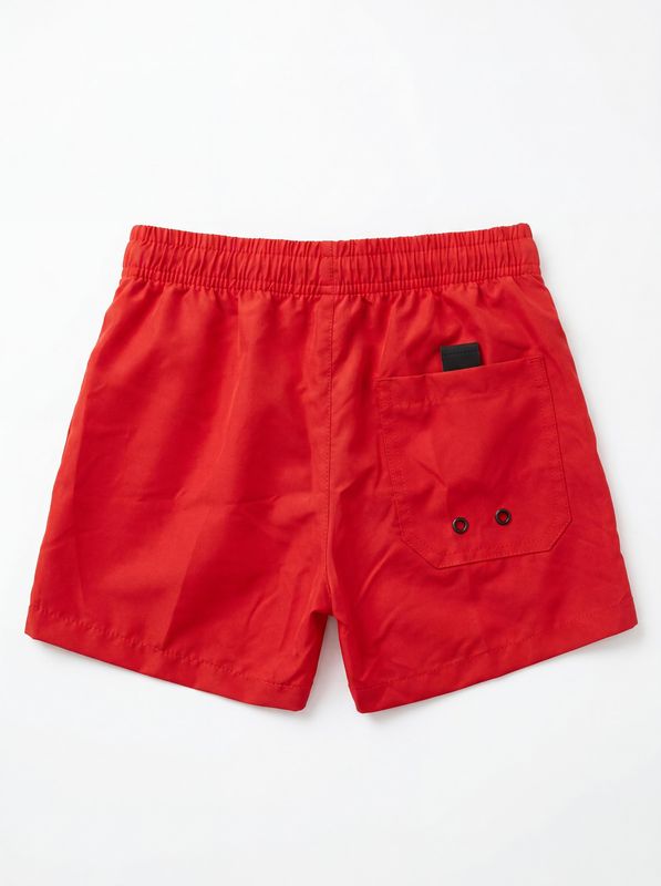 2. Costume mare tinta unita con logo anteriore Rosso DS2 ss26kb01