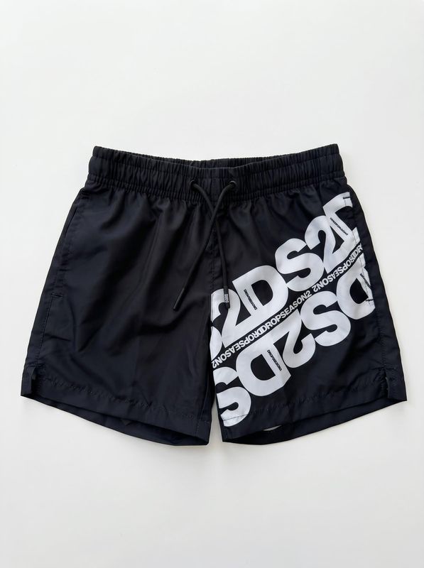 1. DROP SEASON solid color swimwear with side logo Black-White DS2 ss26kb02